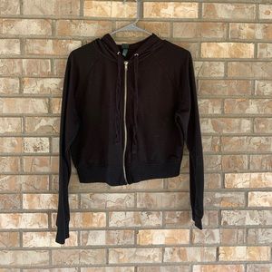 Zip up crop top hoodie